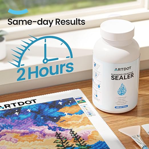 ARTDOT 16 oz Diamond Art Sealer Kits for Adults, Large Capacity Glue as Diamond Painting Accessories and Jigsaw Puzzles Tools