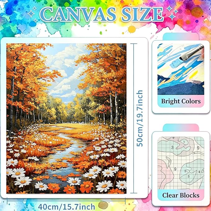 Landscape Paint by Numbers Kit for Adults 16x20 inch (without Frame)