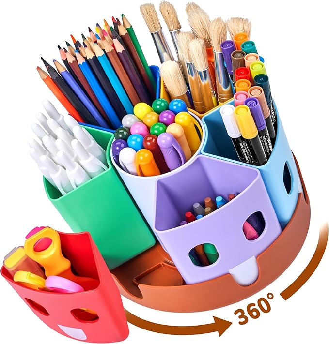 GAMENOTE Rotating Art Supply Organizer, Lazy Susan Caddy, Small