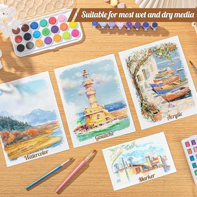 80 Sheets Watercolor Paper, Cold Press, 110 lb/230 GSM, 8.5 x 11 in