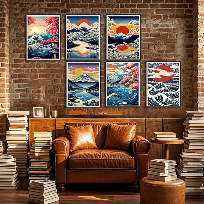 Leatrice 6 Pcs Sunrise Diamond Painting Kits for Adults 5D Diamond Art Kits