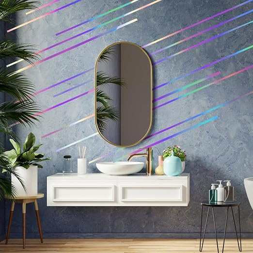 Zonon Laser Colorful Foil Tape for Wall Decor Self Adhesive 5/10/15mm