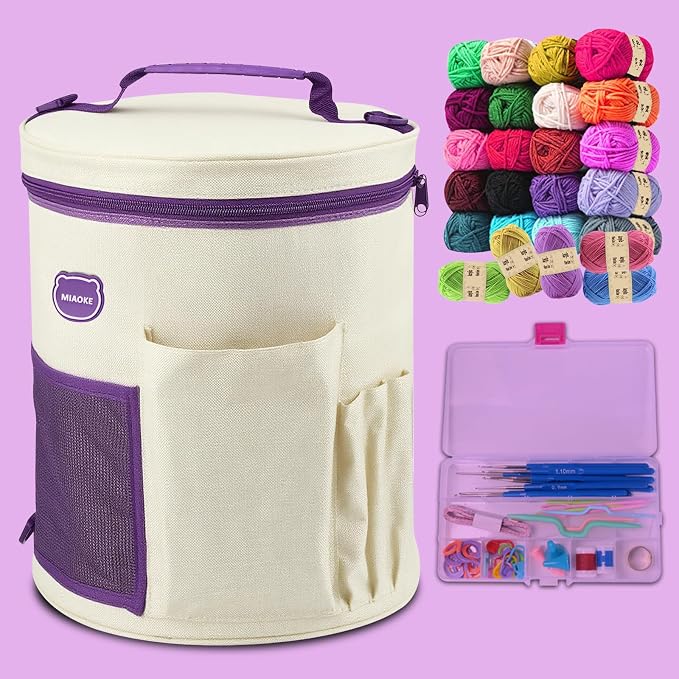 79Pc Crochet Kit, Crocheting Starter Kits with Waterproof Bag & Accessories