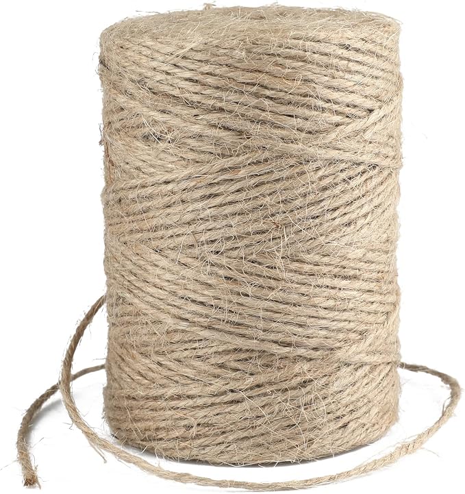 3mm Jute Twine, 328 Feet Natural Jute Twine String for Crafts, Gift Wrapping, Packing