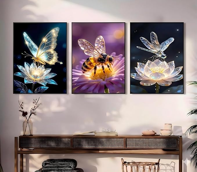 askkqtx 3 Pack Butterfly Diamond Art Kits for Adults Beginners 12x16 Inch