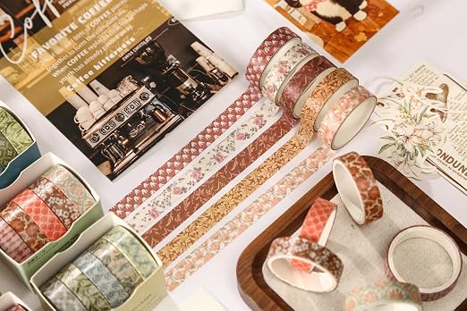 Basic Patterns Washi Tape Set 60 Rolls Geometric Elegance Decorative Skinny Masking Tapes for Arts, DIY Crafts, Journals, Planners, Scrapbook, Wrapping (Bygone Days)