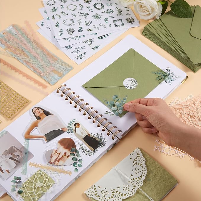 Humyoun Letters to Bride Scrapbook,8.5 X 7 Inch,Eucalyptus,Green