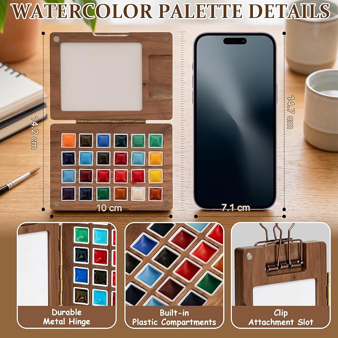 Mini Watercolor Paint Set, 24 Colors Travel Watercolor Set