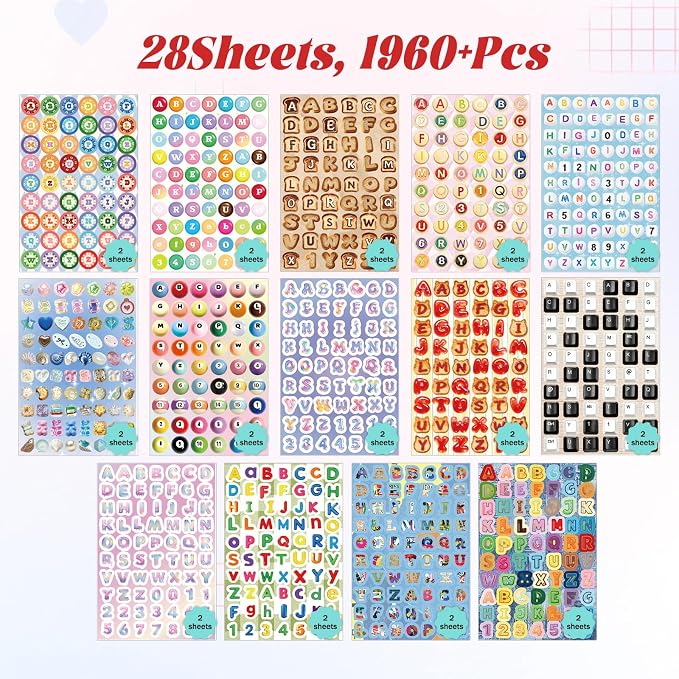 Magazine Letter Sticker Book,1960+ Alphabet Stickers for Scrapbooking