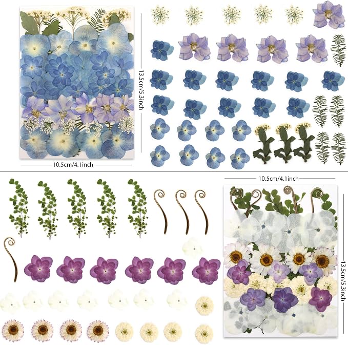 LUXEEASE 140P Hydrangea Dried Pressed Flowers