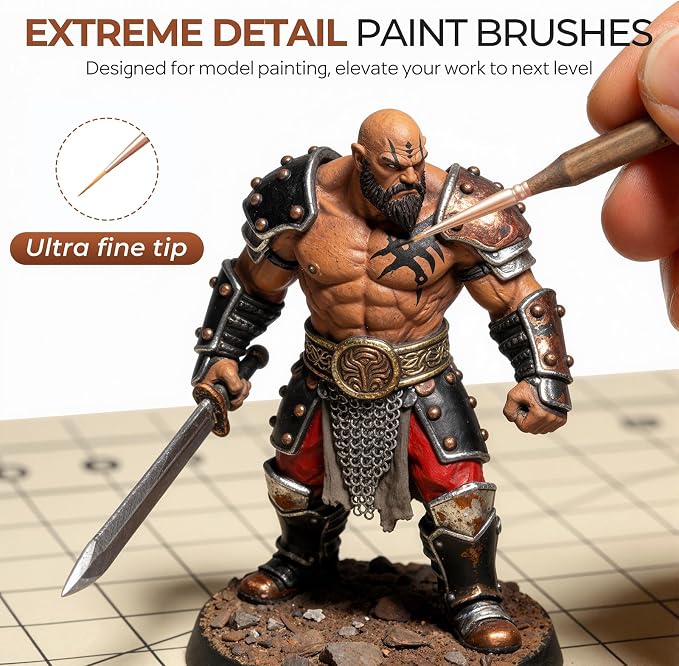 Nicpro 15 PCS Extreme Miniature Paint Brushes,Fine Micro Model Detail Brush
