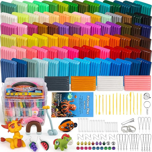 Ixiaoyoo 88 Colors Polymer Clay, Oven Bake DIY Modeling Clay for Kids | Easy to Shape, Non-Sticky, Model Clay Toys with Sculpting Tools, Art Supply for School Project, Home Decor, Gift for Artists