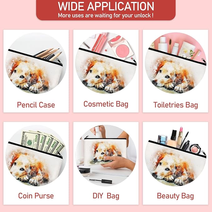Legigo Blank Canvas Bags Zipper Pouch Makeup Bags Pencil Pouch Bulk | Multi-Purpose, Sturdy Canvas Pouch with Zipper, Cosmetic Travel Toiletry Bag for DIY Crafts, Gifts & Storage, 8.3 x 5 Inch