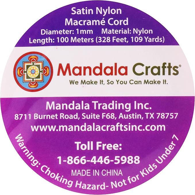 Mandala Crafts 1mm Orange Rattail Nylon Satin Cord for Jewelry Making