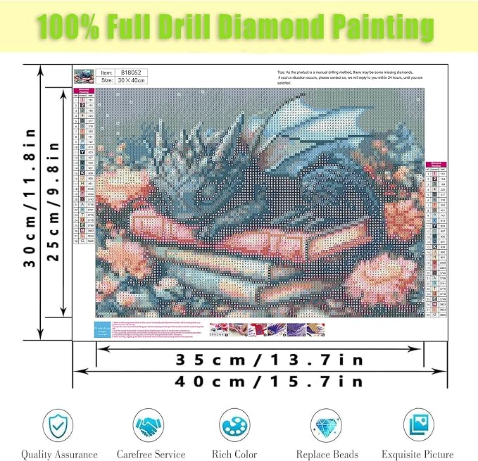 Dragon Diamond Art Kits for Adults,Diamond Painting Kits 12X16 Inch