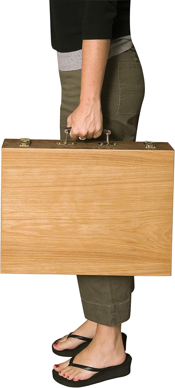 Jerry's Artarama Bob Ross Master Artist Oil Paint Set Includes Wood Art Supply Carrying Storage Case Sketchbox w/Palette