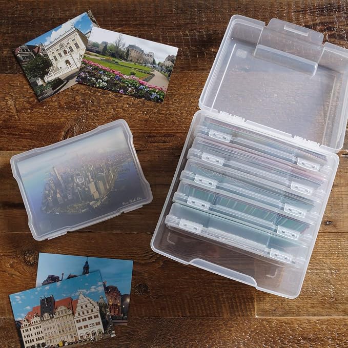 IRIS USA Photo Storage Box |Made in USA| 6 Cases - Clear