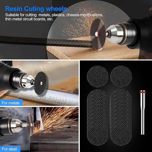 44Pcs Auxiren Cutting Wheel Kit for Dremel Rotary Tools, Mini HSS Circular Saw Blades Cutter, Resin Cutting Discs, 545 Diamond Cut Off Wheels for Cutting Wood, Metal, Plastic, PVC, Glass, Tile, Stone