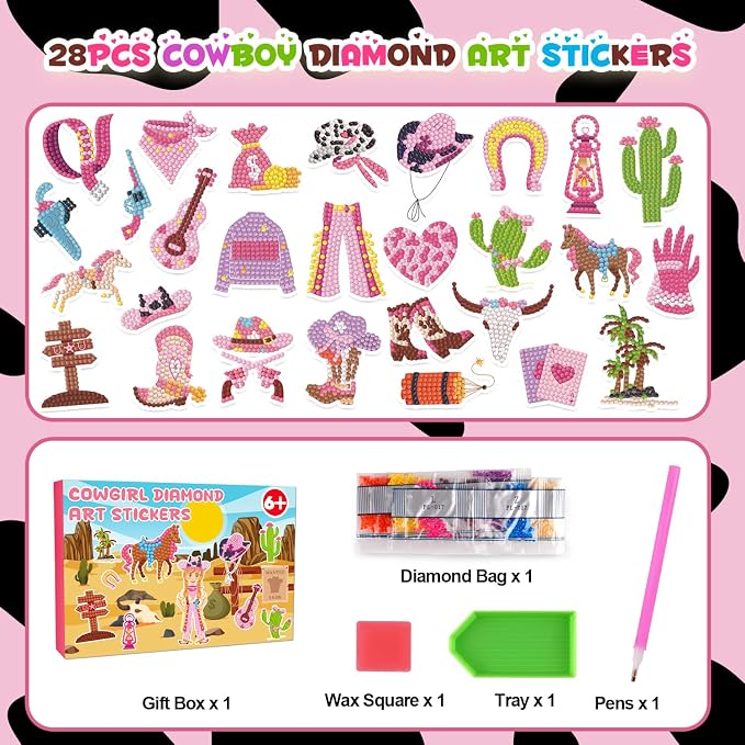 Labeol Diamond Art Kits for Kids Boys and Girls Ages 6-8-10-12 Easy to DIY Creative Diamond Art Sticker Craft by Numbers Kits for Kids and Adult Beginners (Excavator)