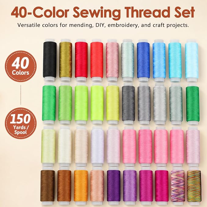 Hoarecal Sewing Kit for Adults, 241 Pcs Upgraded Needle and Thread Kit Hand Travel Sewing Supplies Repair Kits for Home Dorm College Beginners - Christmas Gifts for Mom Grandma