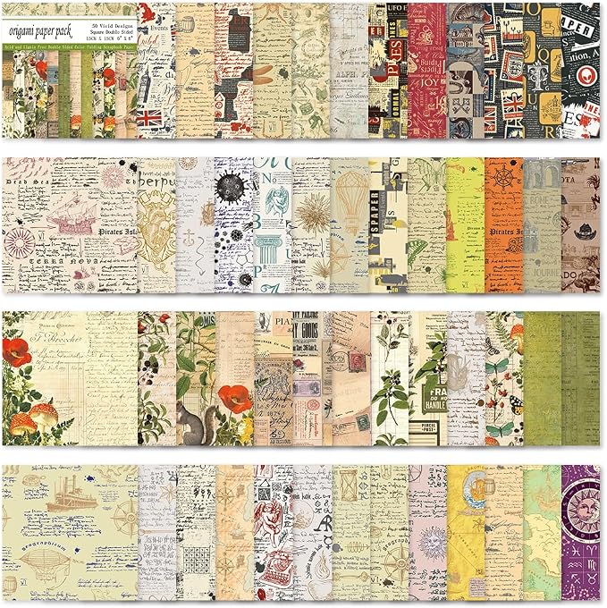 6x6" Origami Paper,50Sheets Double Sided Colored Paper,Square Craft Paper