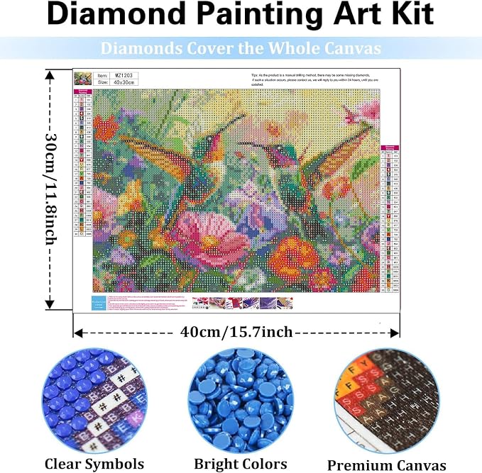 mrpwnle Diamond Art Kits for Adults, Hummingbird Diamond Painting Kits