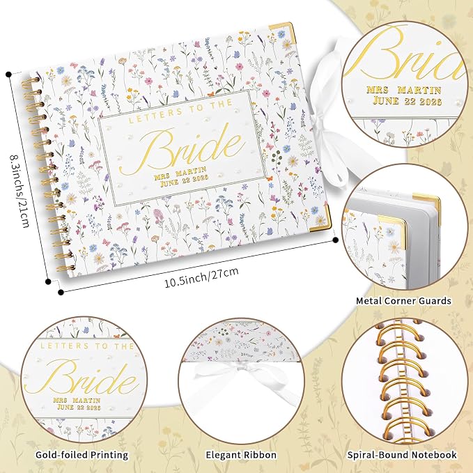 Letters to Bride Scrapbook,10.5 X 8.25 Inch,Wildflower,Colorful