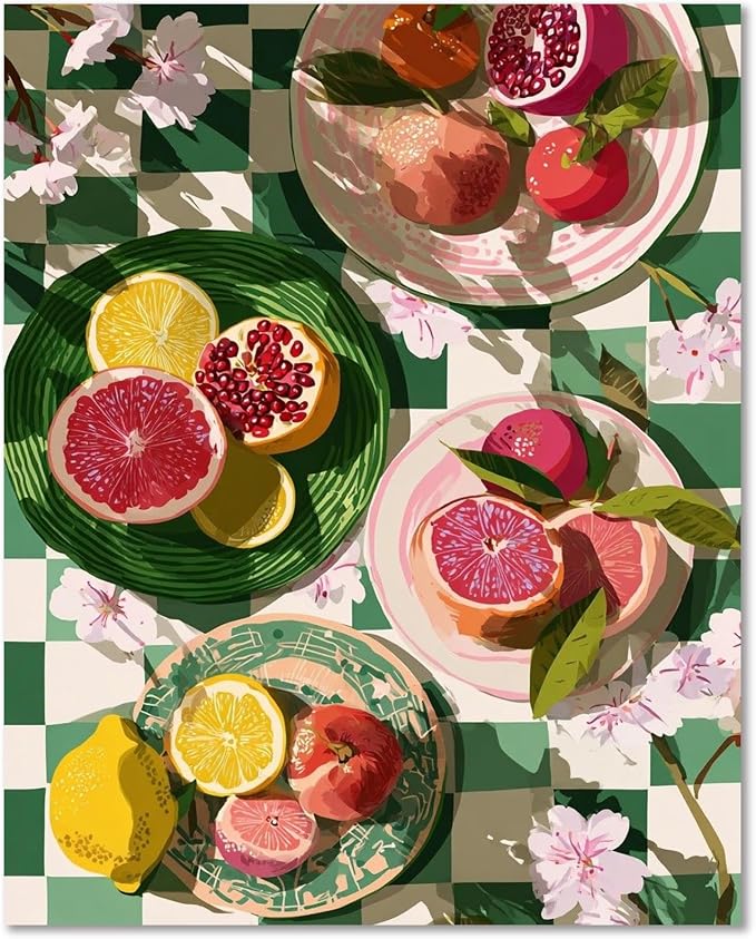 Fruit Paint by Numbers Kit for Adults, Paint by Number for Adults 16x20 in