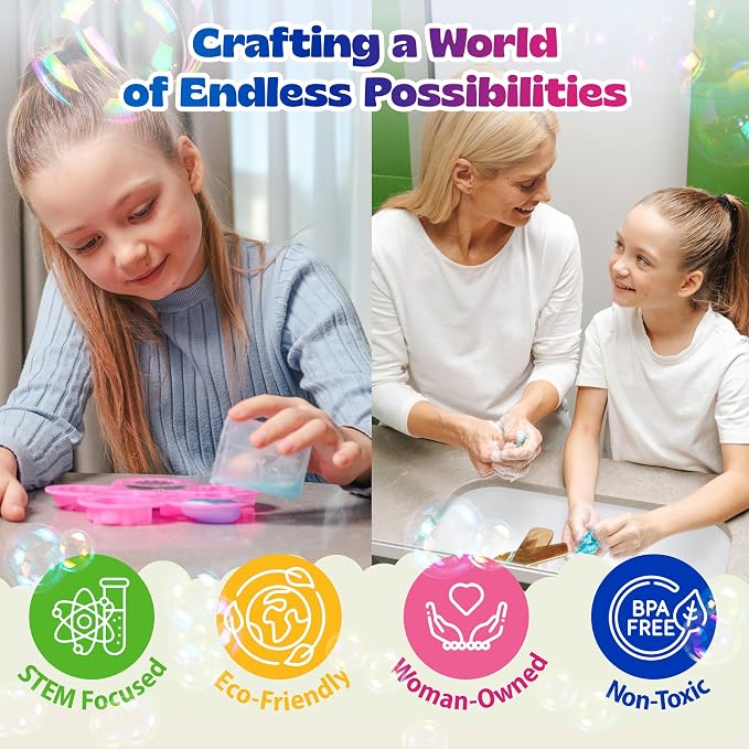 Pinwheel Crafts DIY Soap Making Kit for Kids Ages 5-12, 16 Flower Molds