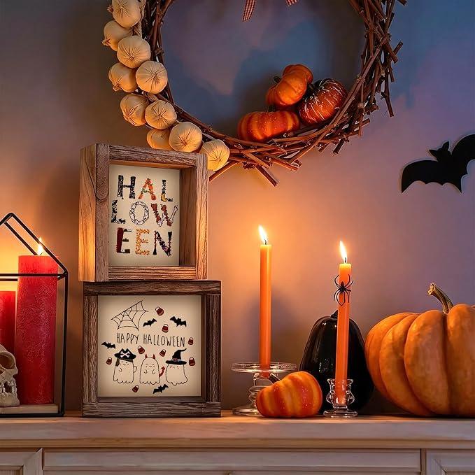ElasignShopo 5 Sets Halloween Embroidery Kit for Adult Beginners Pumpkin Bat Embroidery Starter Kit Halloween Cross Stitch Kits Needlepoint Kits Includes Instruction 2 Hoops Color Threads Needles