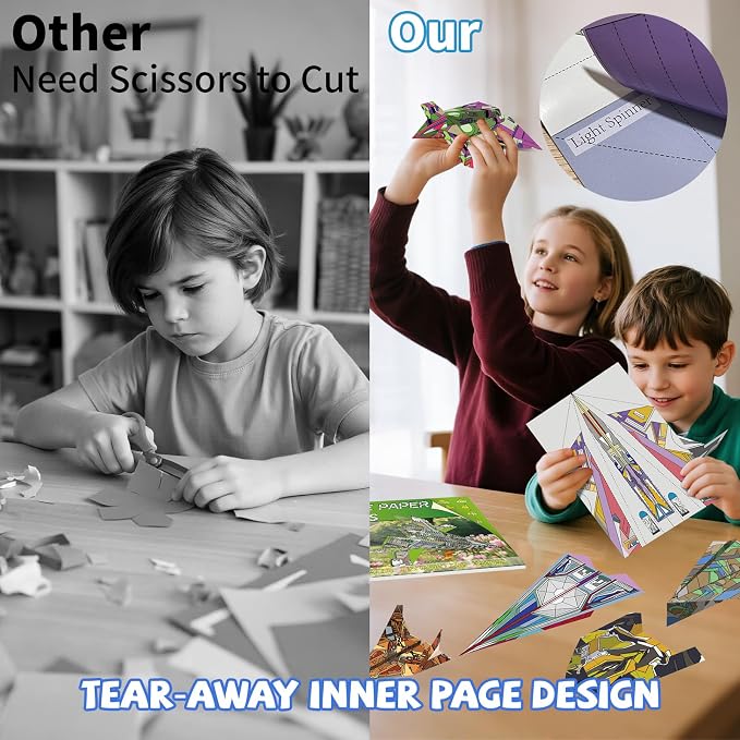Elfew Paper Airplane Kit for Kids Ages 6-8 8-12, Kids Craft Activity Kit