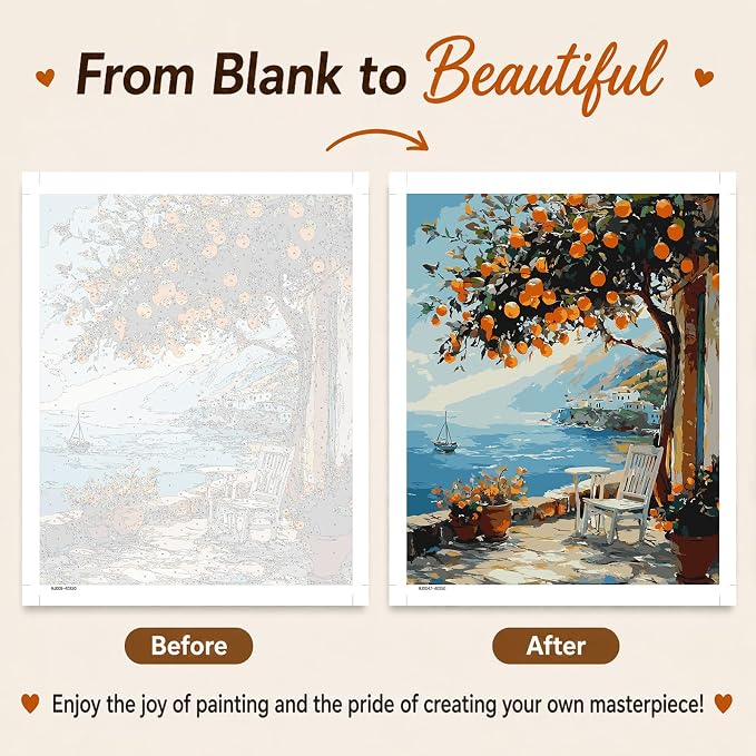 AUKELHJ Paint by Numbers Kit for Adults Beginner, Landscape, 16X20 Inch | Paint by Number for Adults, Beginner Friendly, High-Definition Color Canvas, Stress Relief, Home Decor, Gifts, Unframed