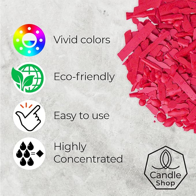 Bright Pink Candle Dye 2oz for Soy Candle Making – Wax Color Chips | Highly Concentrated Candle Wax Dyes – Candle Shop Premium Color Dye Chips for Soy Wax, Beeswax, Paraffin