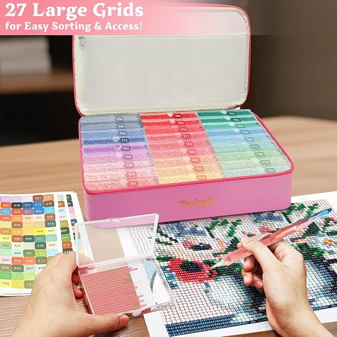 twivah 54PC Diamond Art Storage Containers, Diamond Painting Trays with Lid