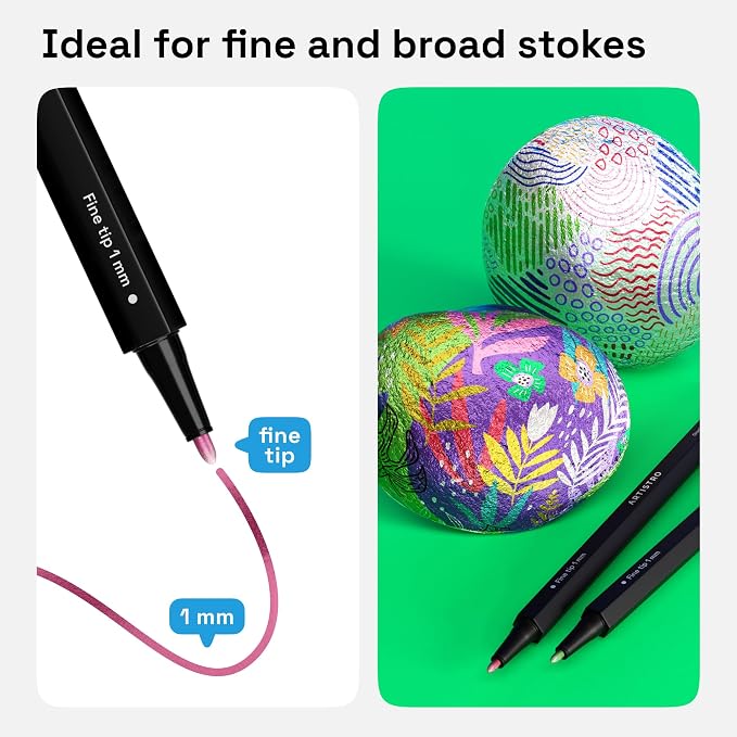ARTISTRO 12 Metallic Paint Pens for Glass Marking - Extra-Fine Tip