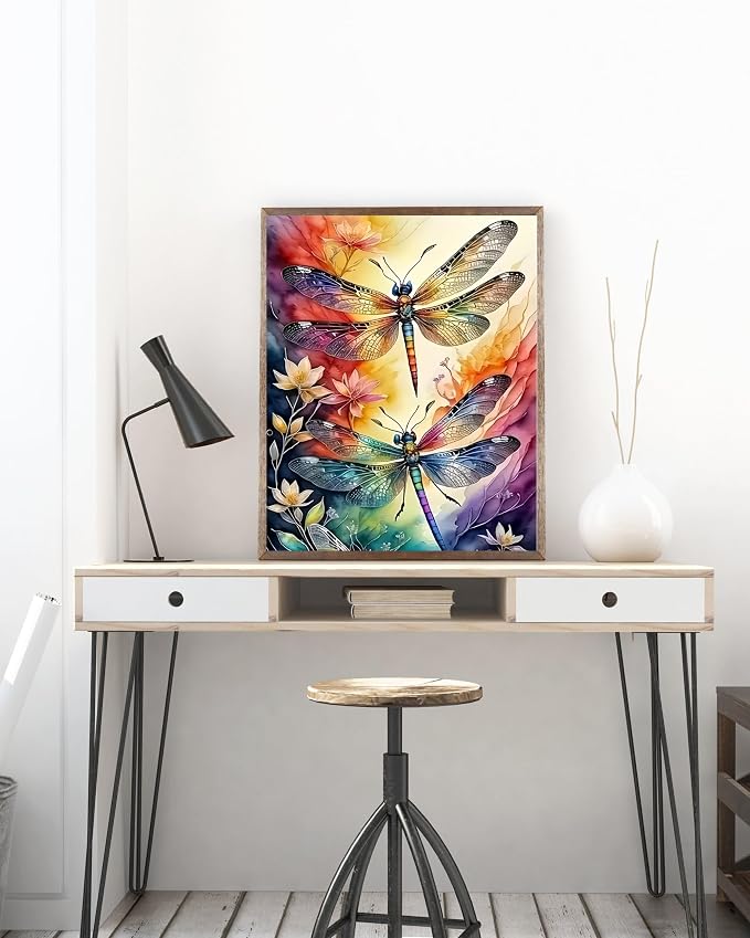 Dragonfly 5D DIY Diamond Painting Kits, Diamond Art Kits for Adults | Full Drill Gem Painting for Adults Beginners Art Kits for Home Wall Decor11.8 x15.7 Inch