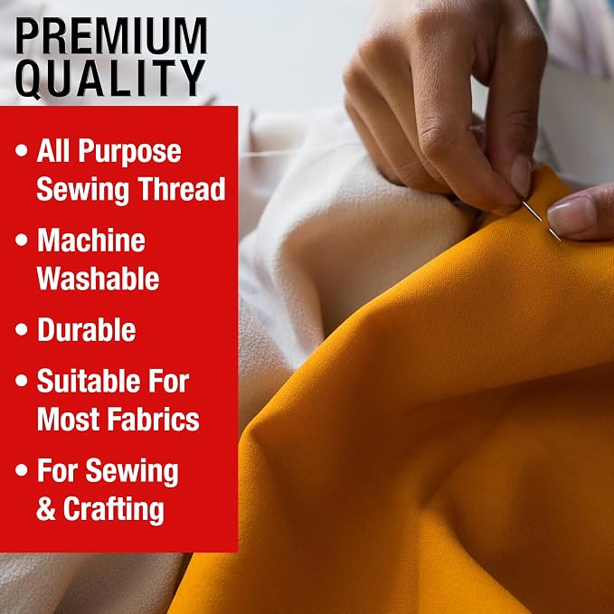 SINGER Polyester Sewing Thread Set, Assorted Colors, 50 Yards, 30 Count | 30 spools of polyester thread, 50 yards each (1,500 total); machine and hand sewing, plus 5 needles, threader and case
