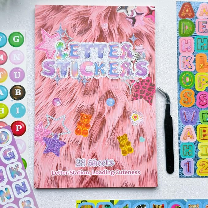 1900+Pcs Alphabet Letter Stickers Book for Journal Scrapbook Stickers