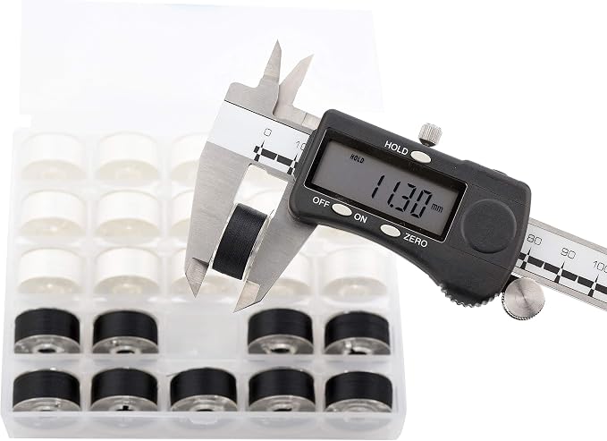 Simthread 25pcs Size A SA156 90WT Prewound Bobbin Thread - Black