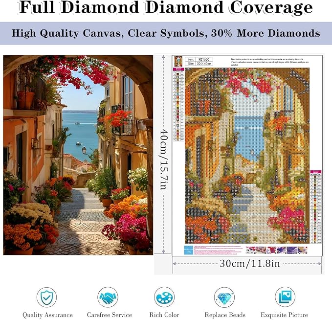 HHMATITS Landscape Diamond Art Kits for Adults Diamond Painting 12x16IN