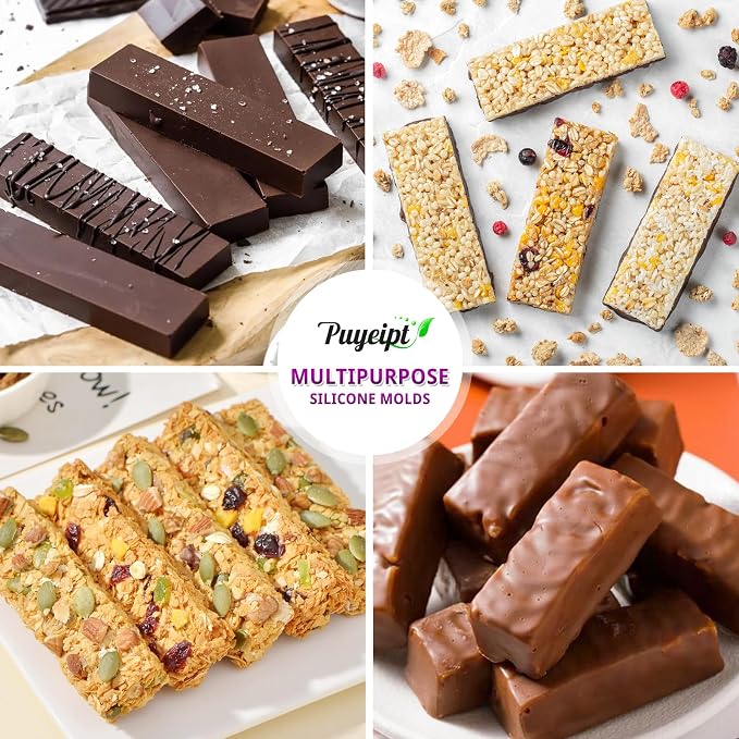 Puyeipt Granola Bar Molds, 2 Pack, 24 Cavities