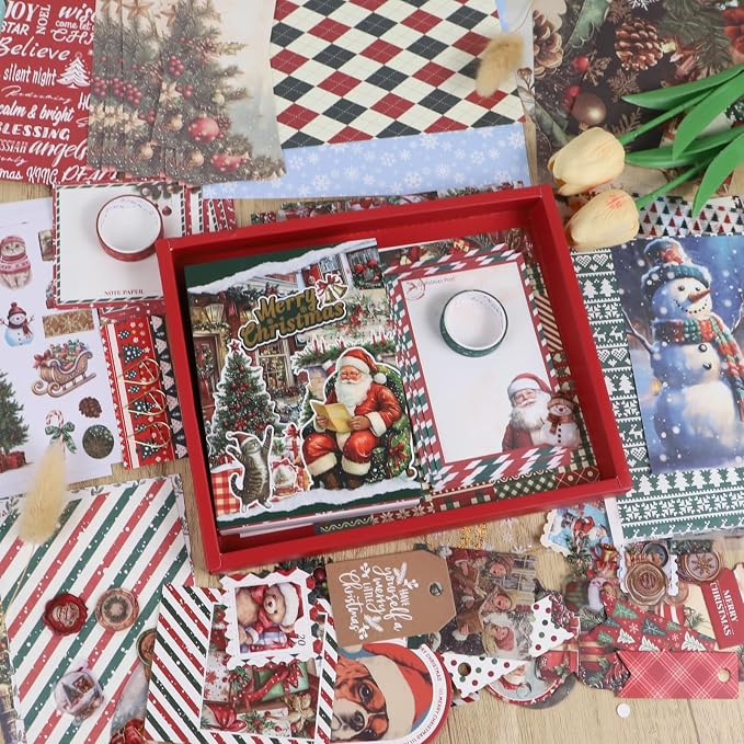 Koqye Christmas Scrapbook Kit, 157‑Piece DIY Holiday Craft Supplies