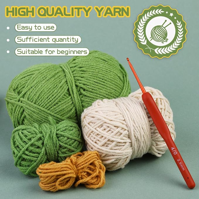 kdafio 3 Pcs Crochet Plants Kit Hanging Plants Crochet Kit for Beginners