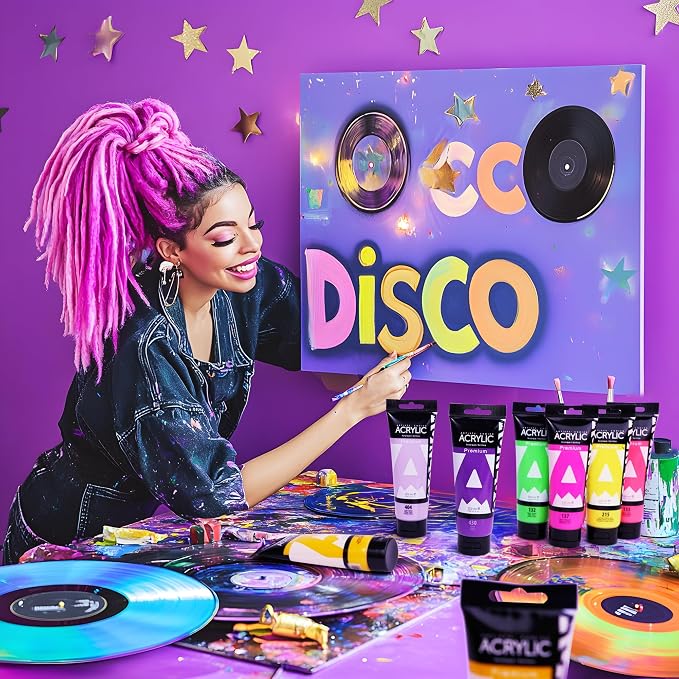 AUREUO Light Violet Acrylic Paint, 4 Fl Oz / 120ml Single Tube, Rich Pigment Art Craft Paints for Canvas, Rocks, Wood, Ceramic, Fabric - Art Supplies for Beginners, Professionals, Artists