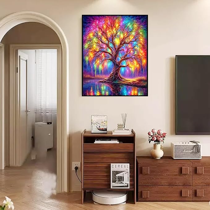 Yunruily Tree of Life Paint by Numbers Adult-Tree of Life Canvas Paint by Numbers for Adults,Painting by Number Canvas for Adults for Gifts and Home Wall Decor(with Gifts Box) 16x20inch