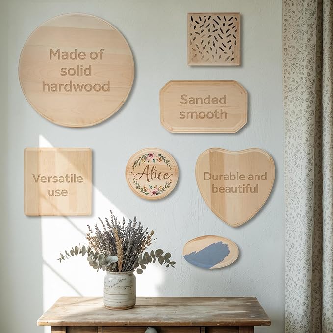 Unfinished Wooden Coasters 4.7", Pack of 1 Wood Squares for Crafts Mini Wood Blanks DIY Coasters Square Pieces, by Woodpeckers