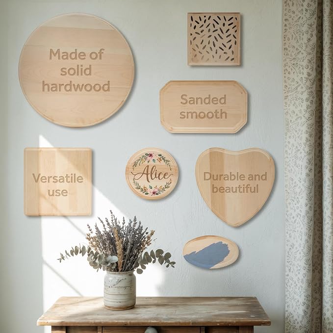Unfinished Wooden Circles 12 inch, Pack of 2 Round Wood Plaques Unfinished Wood Circles for Crafts Charcuterie Board by Woodpeckers