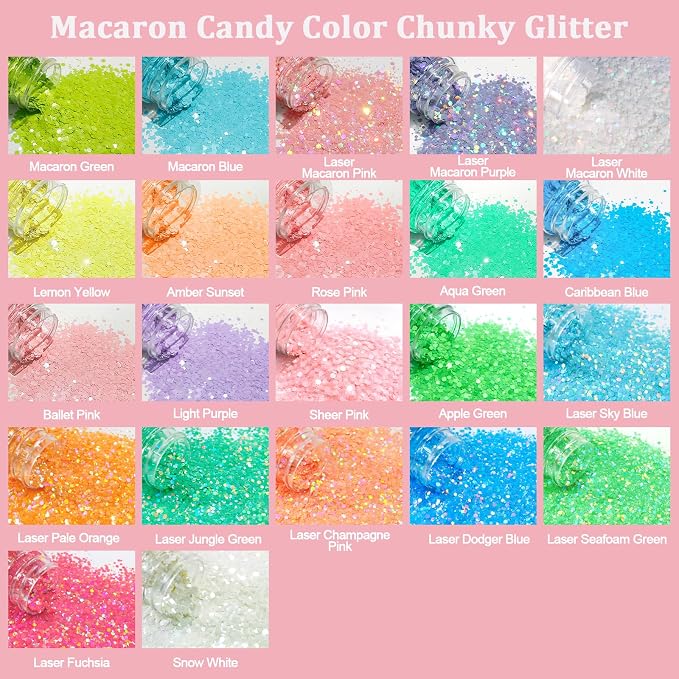 Renfio Holographic Green Chunky Glitter,1.76oz/50g for Snowglobe Tumbler
