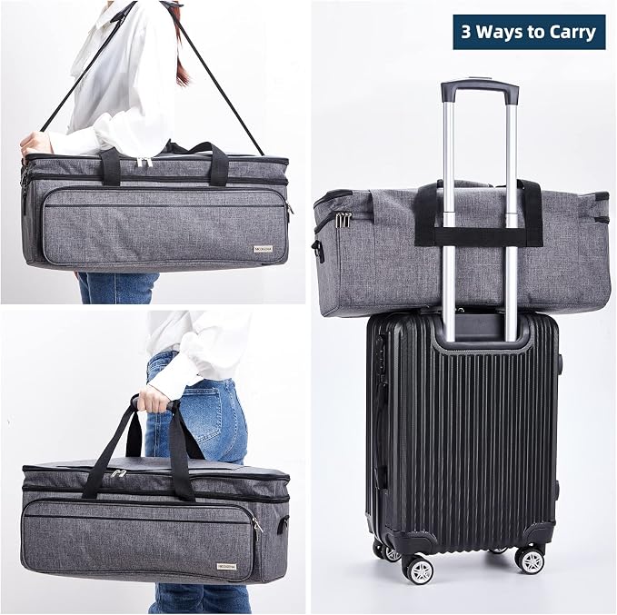 Double Layer Carrying Case with Mat Pocket for Cricut and Tools