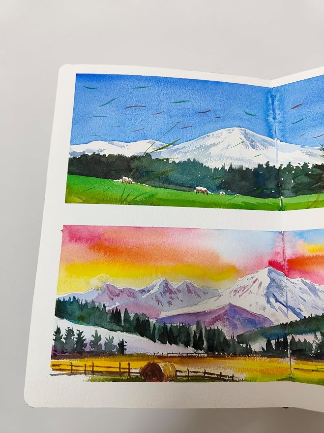 FLUNBRATO Artist-Grade Watercolor Sketchbook,100% Cotton, 6.9 x 9.8 in
